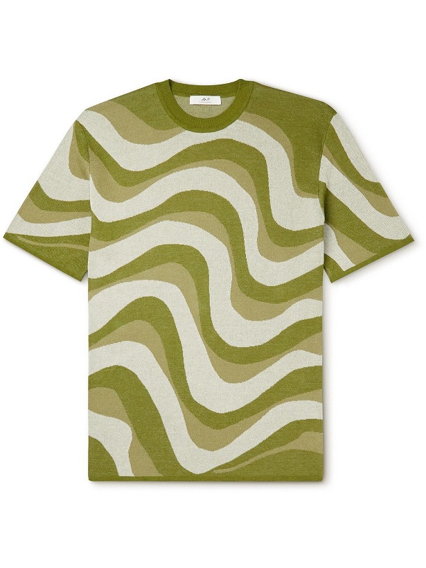 Photo: Mr P. - Wave Knitted Mercerised Cotton T-Shirt - Green
