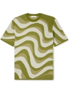 Mr P. - Wave Knitted Mercerised Cotton T-Shirt - Green