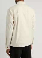 Fred Perry Logo-embroidered Cotton-twill Overshirt Cream
