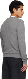 TONYWACK Gray Ribbed V-Neck Sweater