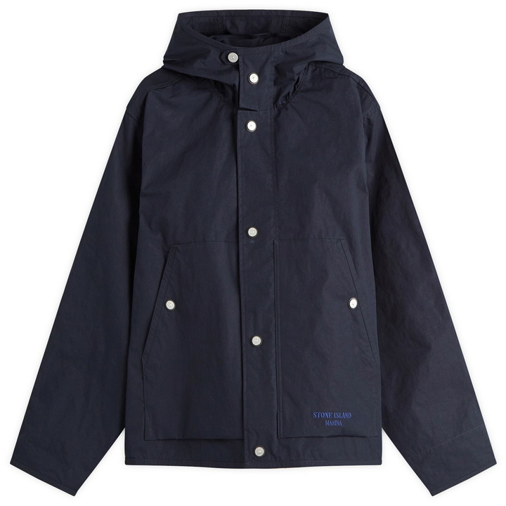 Photo: Stone Island Men's Marina Aluminium Tela Parka Jacket in Navy Blue