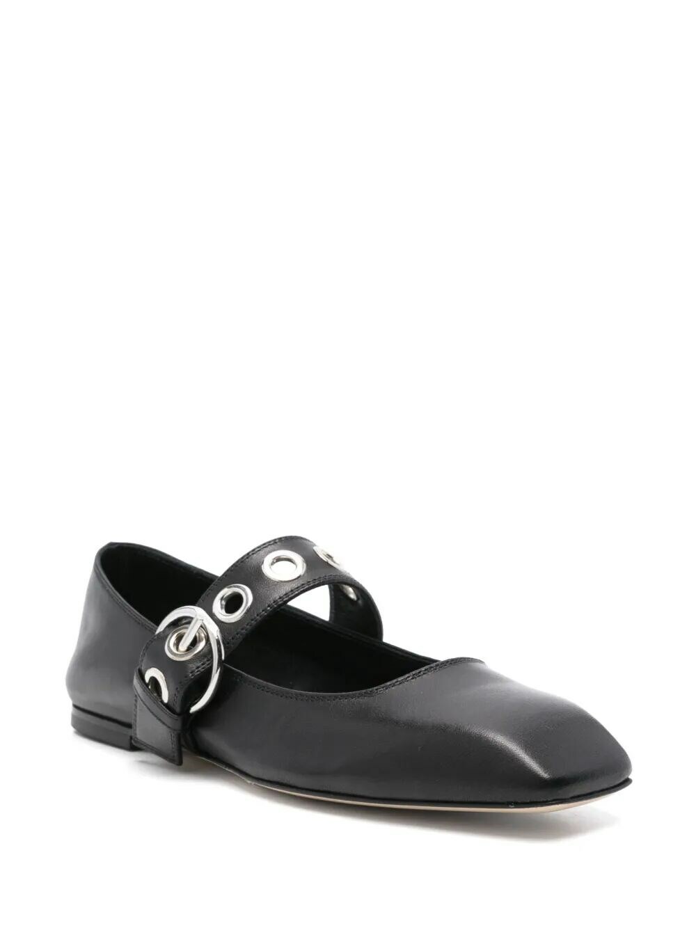 Aeyde Uma Eyelet Nappa Leather Black in Black