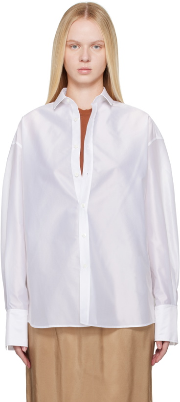Photo: Carven White Sheer Taffeta Shirt