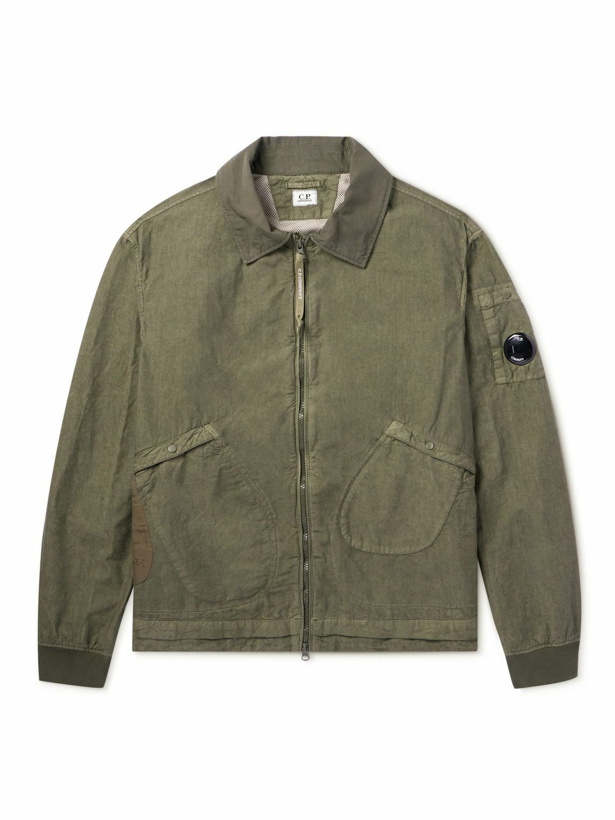 Photo: C.P. Company - Ba-Tic Logo-Appliquéd Crinkled-Cotton Jacket - Green