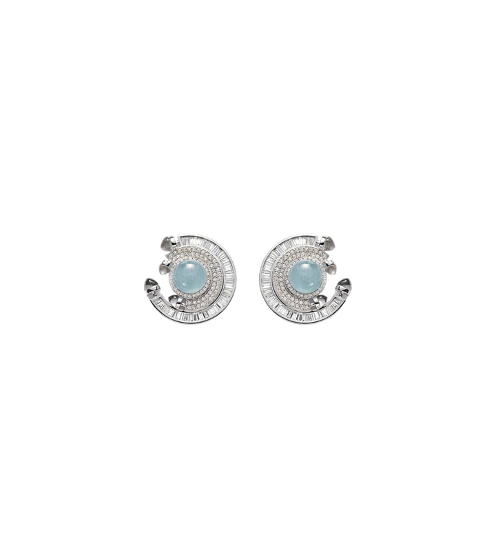 Photo: Ananya Chakra 18kt white gold earrings with pearls and gemstones