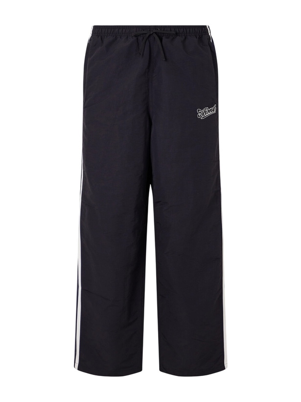 Photo: Aimé Leon Dore - Straight-Leg Logo-Embroidered Striped Shell Sweatpants - Black