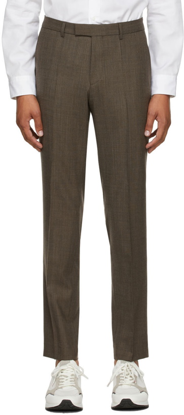 Photo: Hugo Brown Wool Slim-Fit Trousers