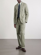 Drake's - Games Straight-Leg Herringbone Cotton Suit Trousers - Green