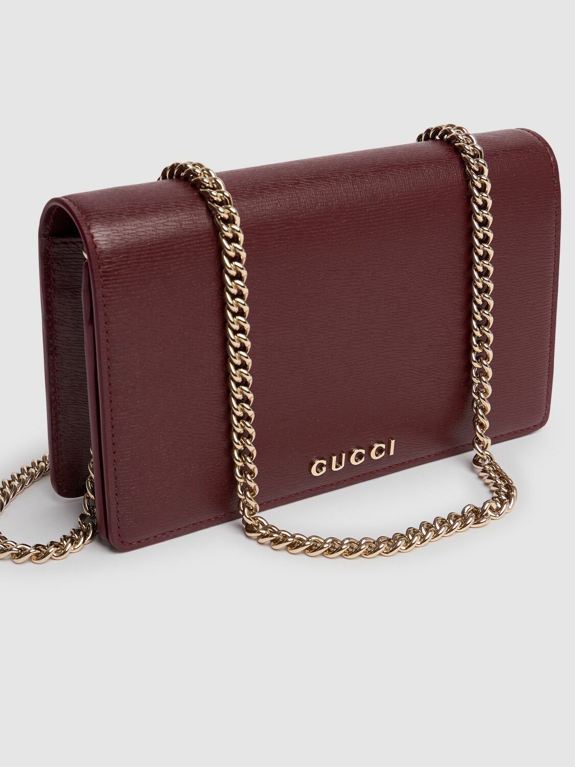 GUCCI Gucci Script Leather Chain Wallet Gucci