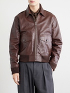 A.P.C. - Gael Leather Jacket - Brown
