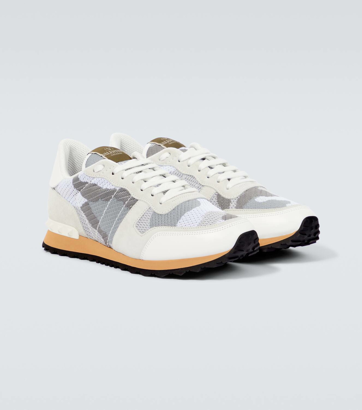 valentino garavani rockrunner leather sneakers