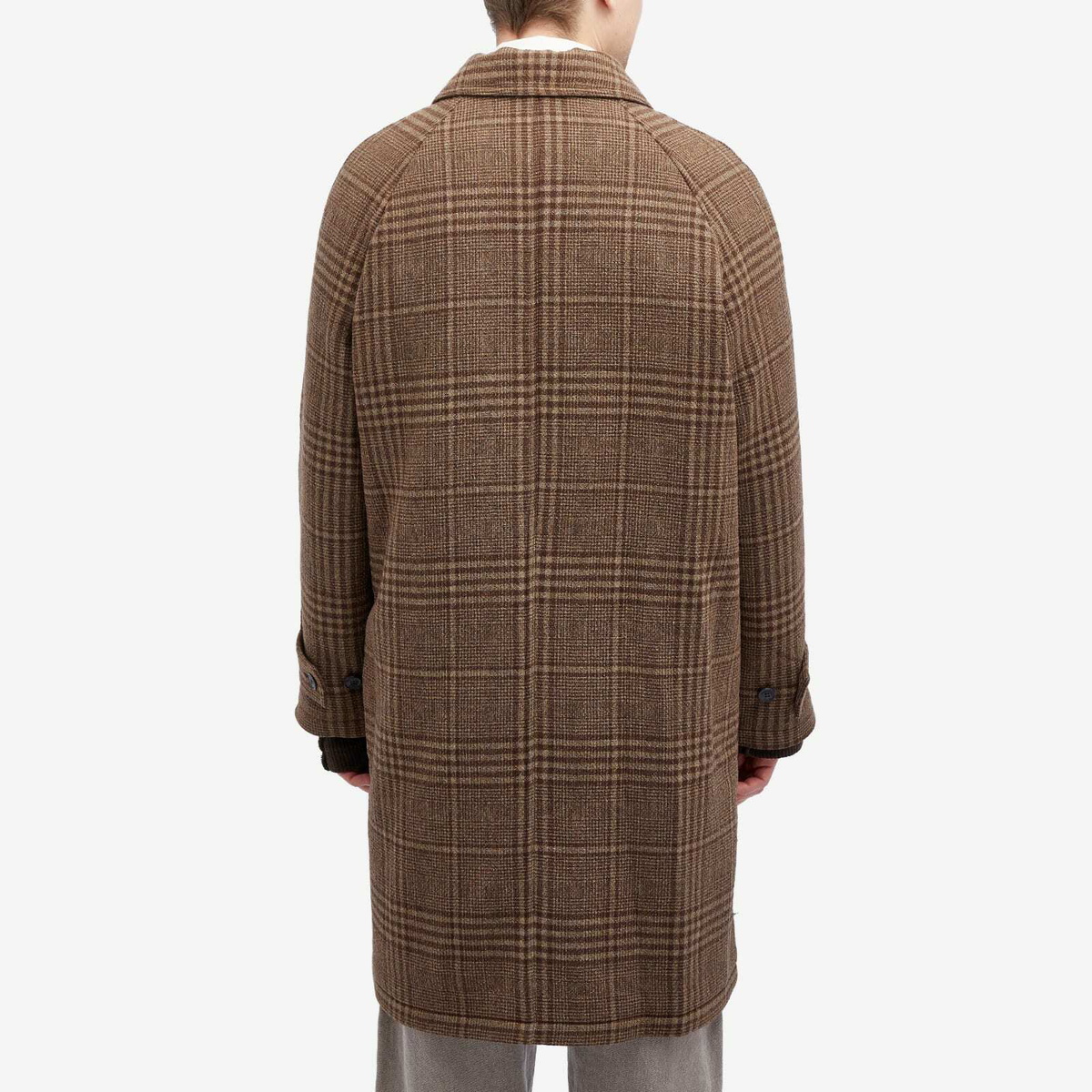 mfpen Men's Accession Coat in Brown Check Recycled Wool mfpen