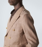 Rubinacci Herringbone linen and wool blazer