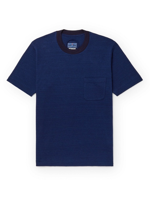 Photo: BLUE BLUE JAPAN - Indigo-Dyed Cotton-Jersey T-Shirt - Blue