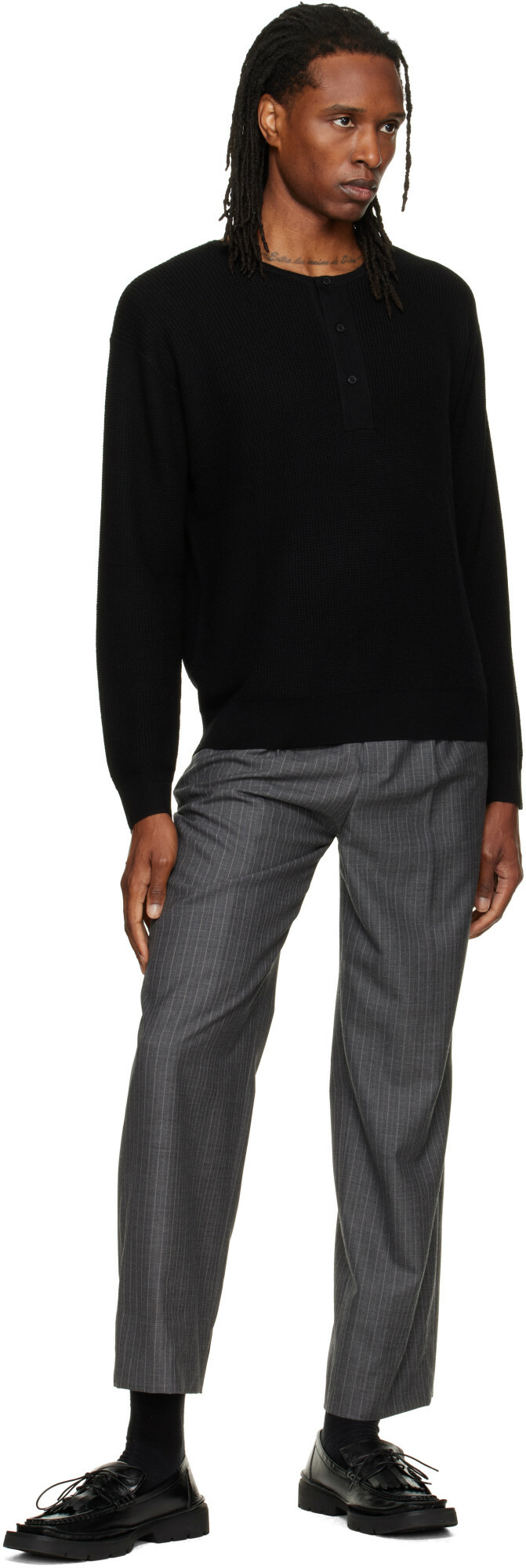 Studio Nicholson Black Corine Knit Henley
