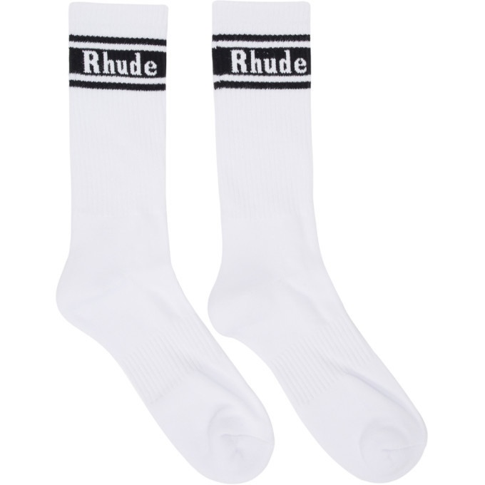 Photo: Rhude Black and White Logo Socks