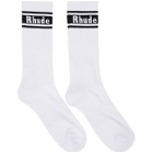 Rhude Black and White Logo Socks