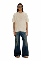 Diesel Cotton T-shirt with treated effect - T-Shirts Mens in Beige