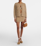 Valentino Open-knit linen-blend lamé cardigan