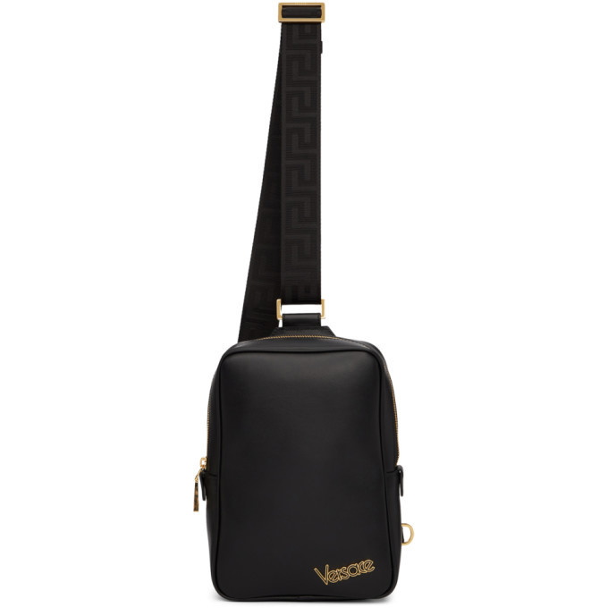 Versace Black Logo Crossbody Bag Versace