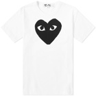 Comme des Garçons Play Men's Heart Logo T-Shirt in White/Black