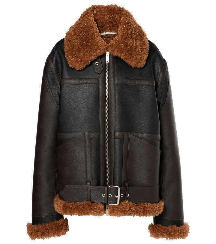 Photo: Stella McCartney Faux shearling-trimmed biker jacket