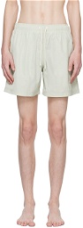 Palm Angels Green Embroidered Swim Shorts