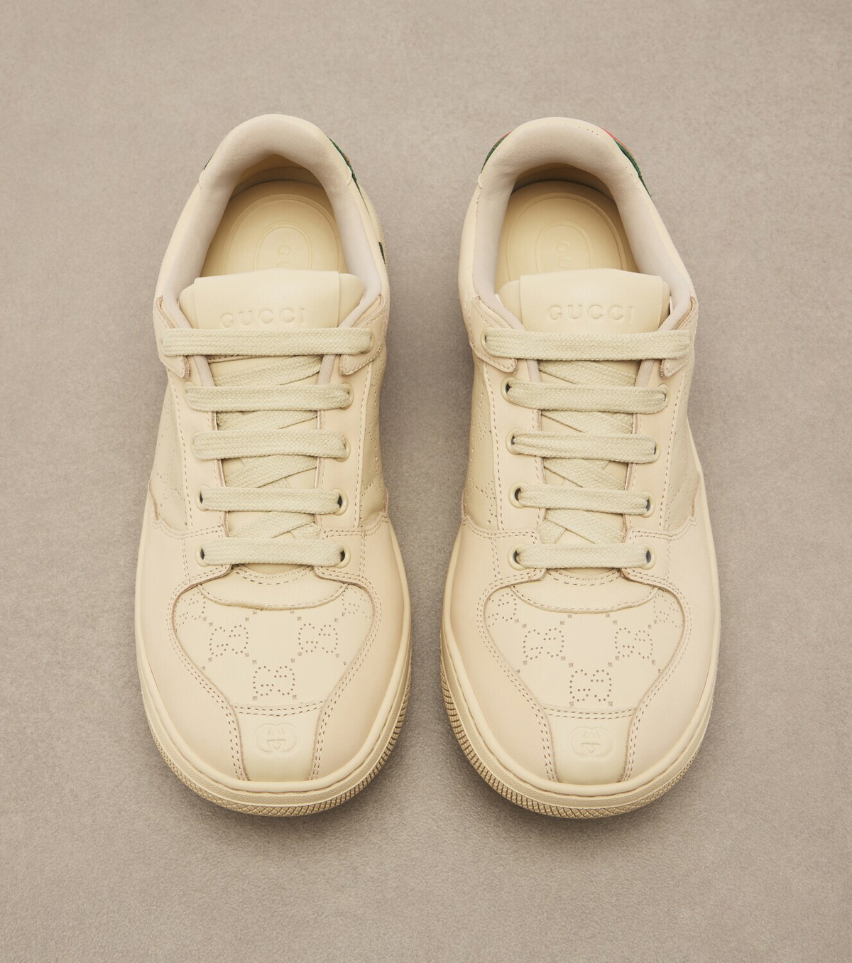 Gucci Screener GG Web Stripe leather sneakers