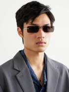 Off-White - Riccione Rectangle-Frame Silver-Tone Sunglasses