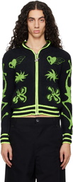 Chopova Lowena Black Neon Cartoon Hoodie