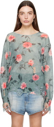 R13 Blue Floral Sweater