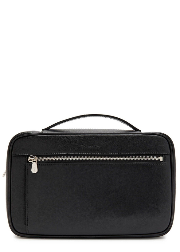 Photo: Brunello Cucinelli Grained Leather Wash bag - Black - One Size