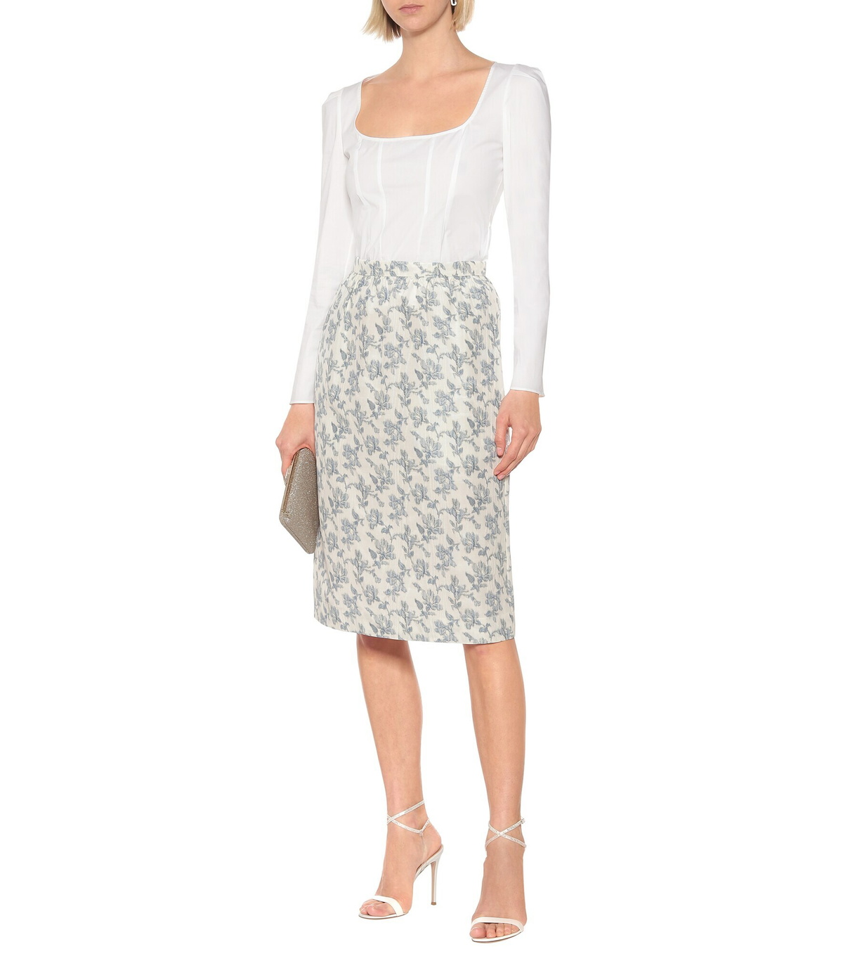 Brock Collection - Quadratic cotton-blend midi skirt