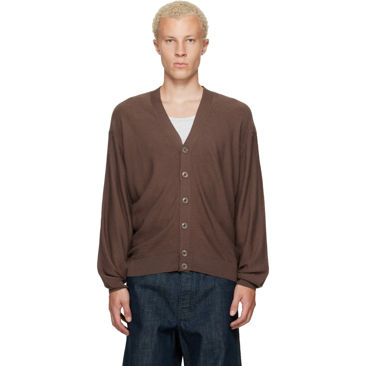 LEMAIRE Brown Relaxed Twisted Cardigan