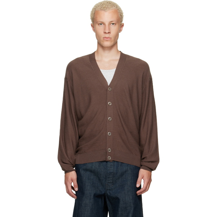 Photo: LEMAIRE Brown Relaxed Twisted Cardigan