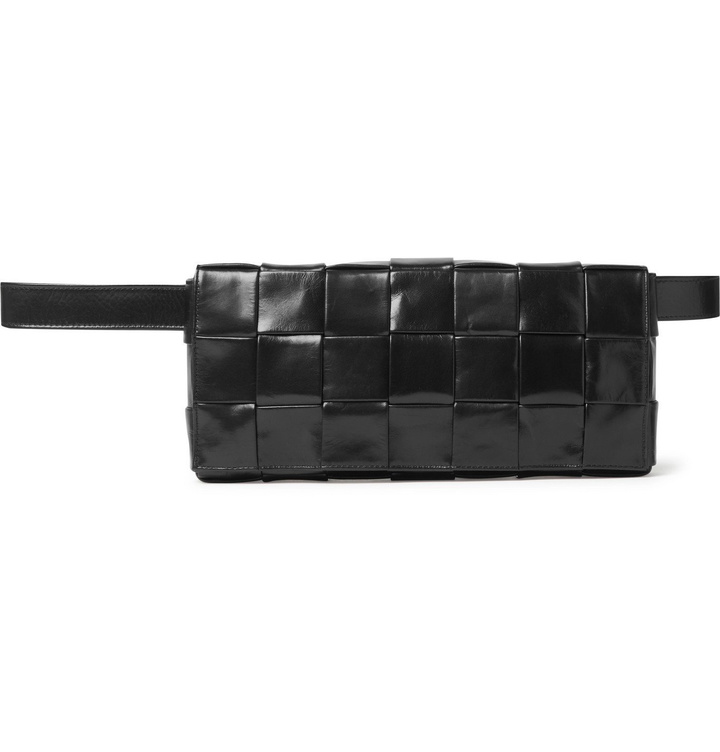 Photo: Bottega Veneta - Intrecciato Leather and Suede Belt Bag - Black