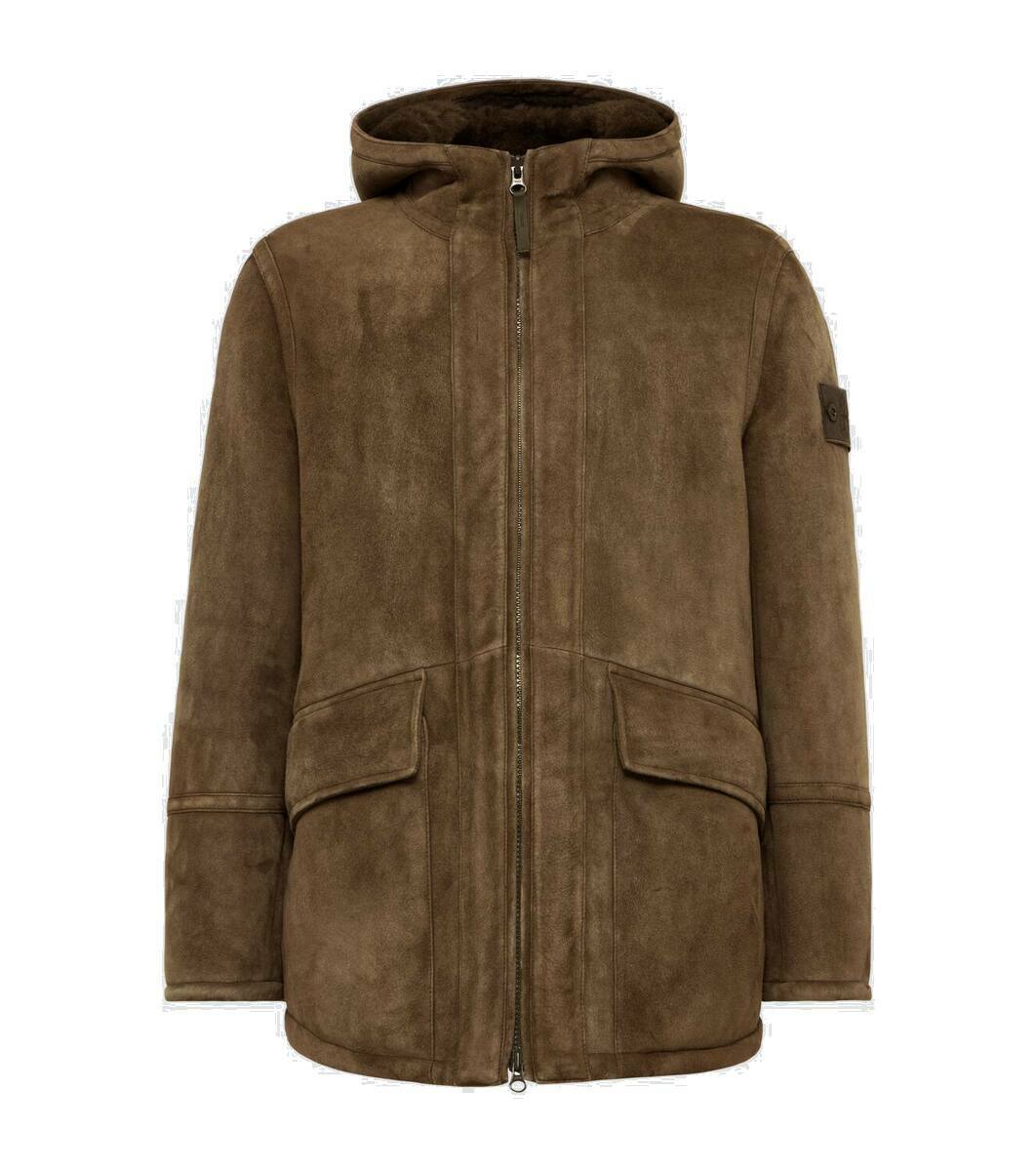 Stone Island Ghost shearling-lined suede jacket Stone Island