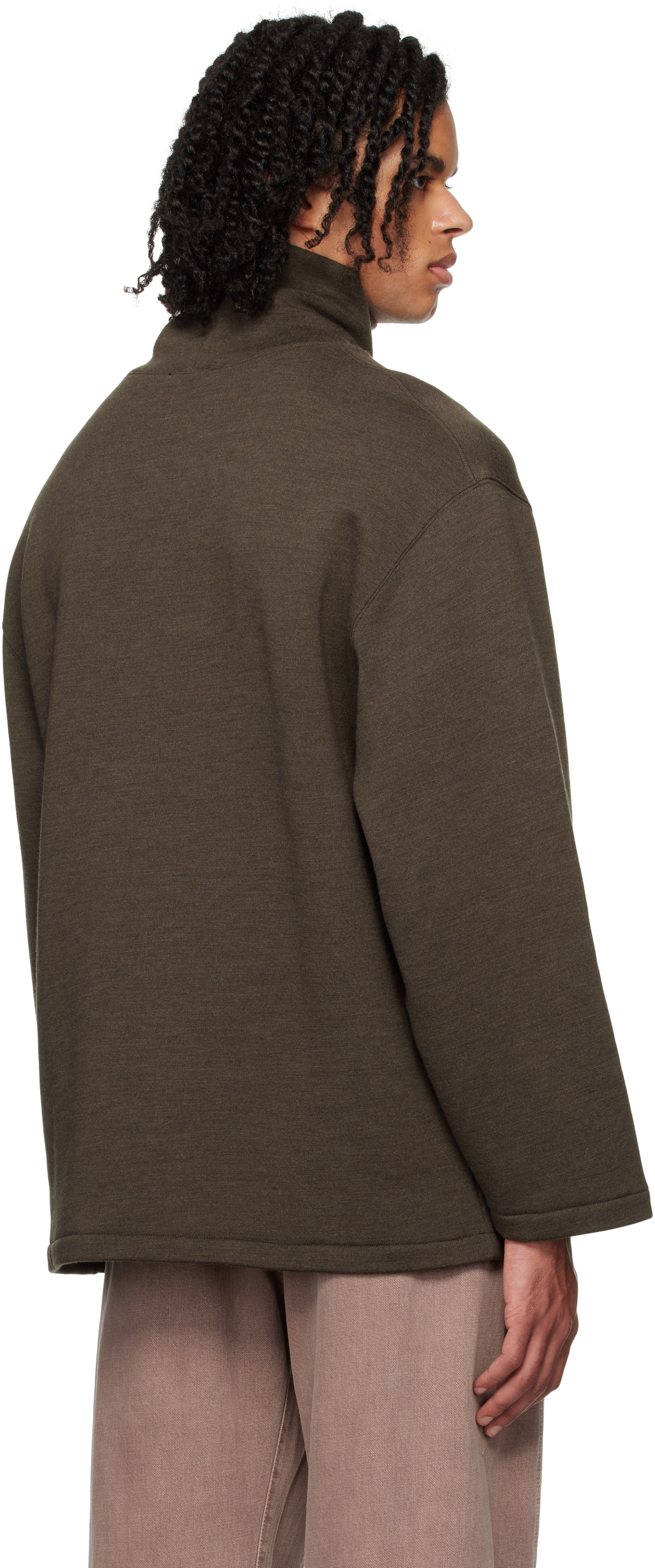 LEMAIRE Brown Mock Neck Sweatshirt Lemaire