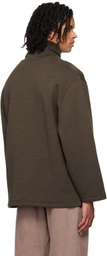 LEMAIRE Brown Mock Neck Sweatshirt