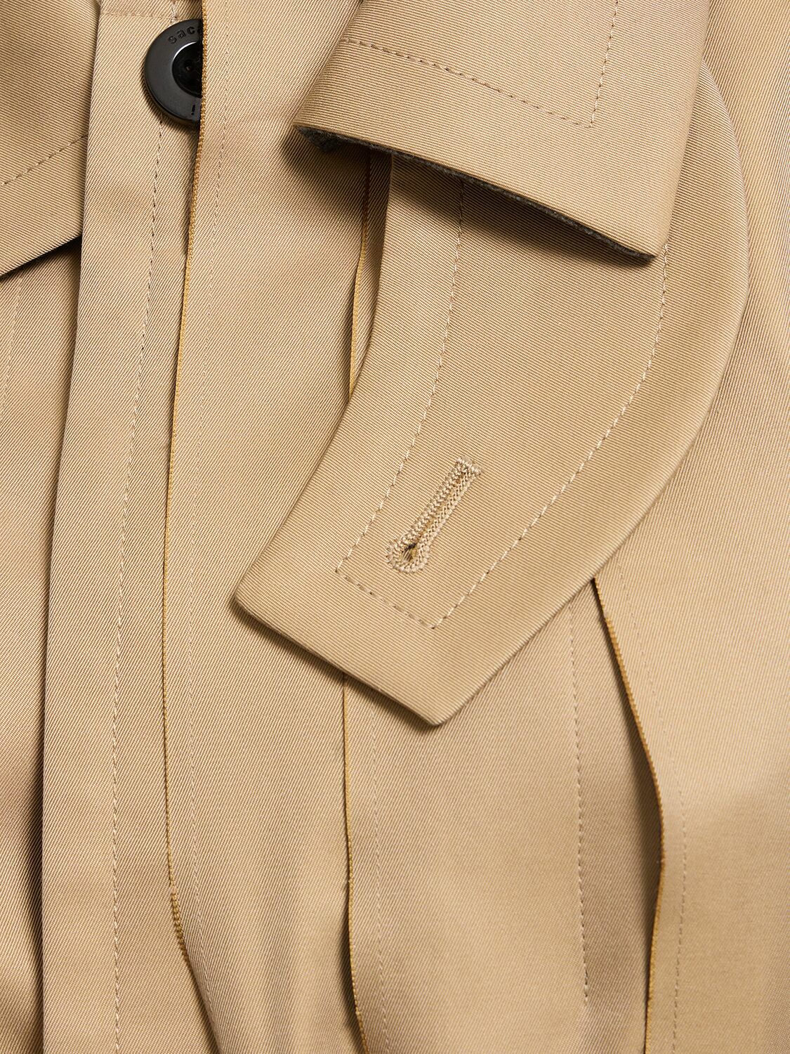 SACAI - Sleeveless Cotton Gabardine Midi Dress