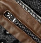 AMIRI - Leather-Trimmed Bandana-Print Fleece Sweatpants - Black