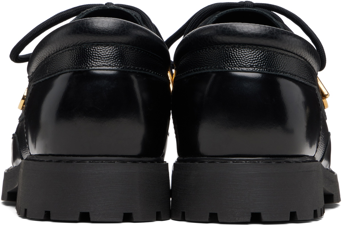 Casablanca Black Leather Boat Shoes