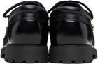 Casablanca Black Leather Boat Shoes