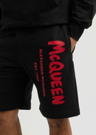 Alexander Mcqueen Logo-print Cotton Shorts Black