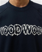 Wood Wood Hester Shatter Logo Sweatshirt Blue - Mens - Sweatshirts