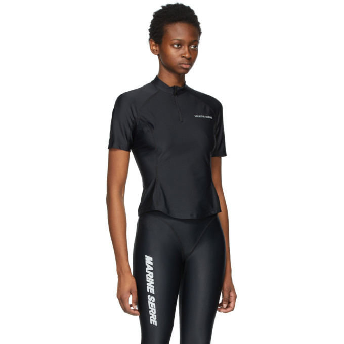 Marine Serre Black Optic Moon Sea-Skin Training T-Shirt Marine Serre