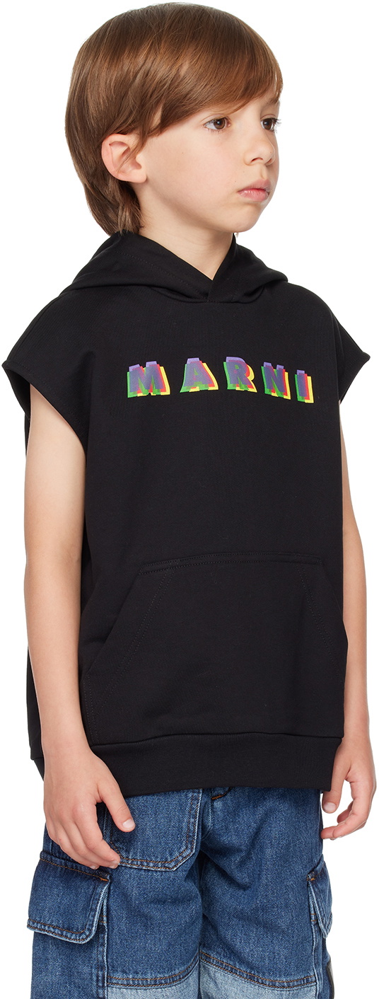 Marni Kids Black Sleeveless Hoodie
