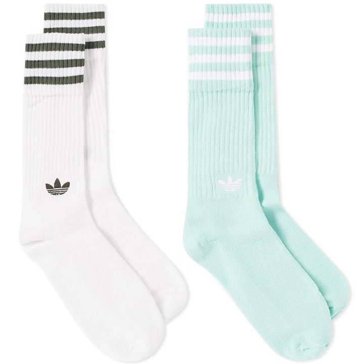 Photo: Adidas Solid Crew Sock - 2 Pack White
