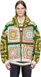 COÛT DE LA LIBERTÉ Multicolor Lydia One Of A Kind Square Flower Crochet Hoodie