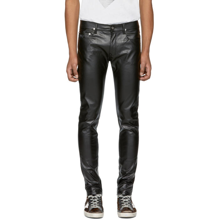 April77 Black Faux-Leather Joey Lezzer Jeans April77